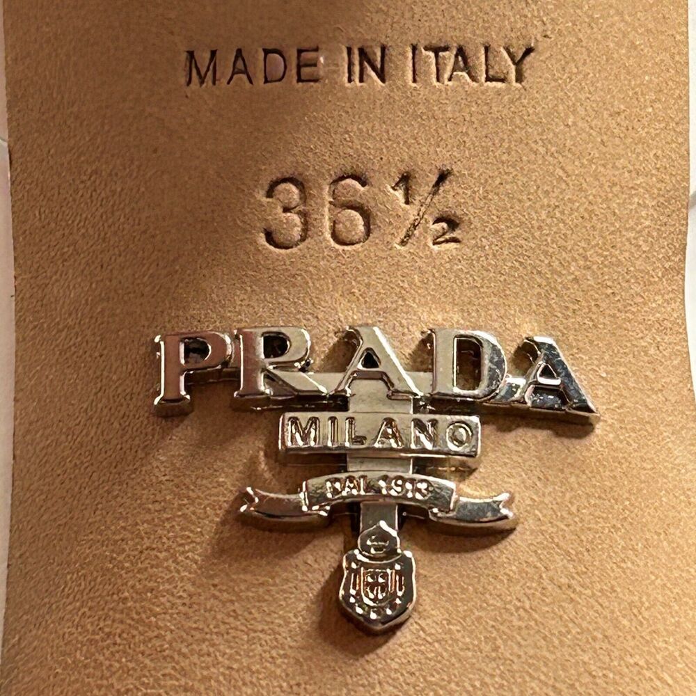 Prada Milano Calzature Donna Spazzolato Sandal Bianco Women IT 36.5/US 6.5 - Picture 10 of 12